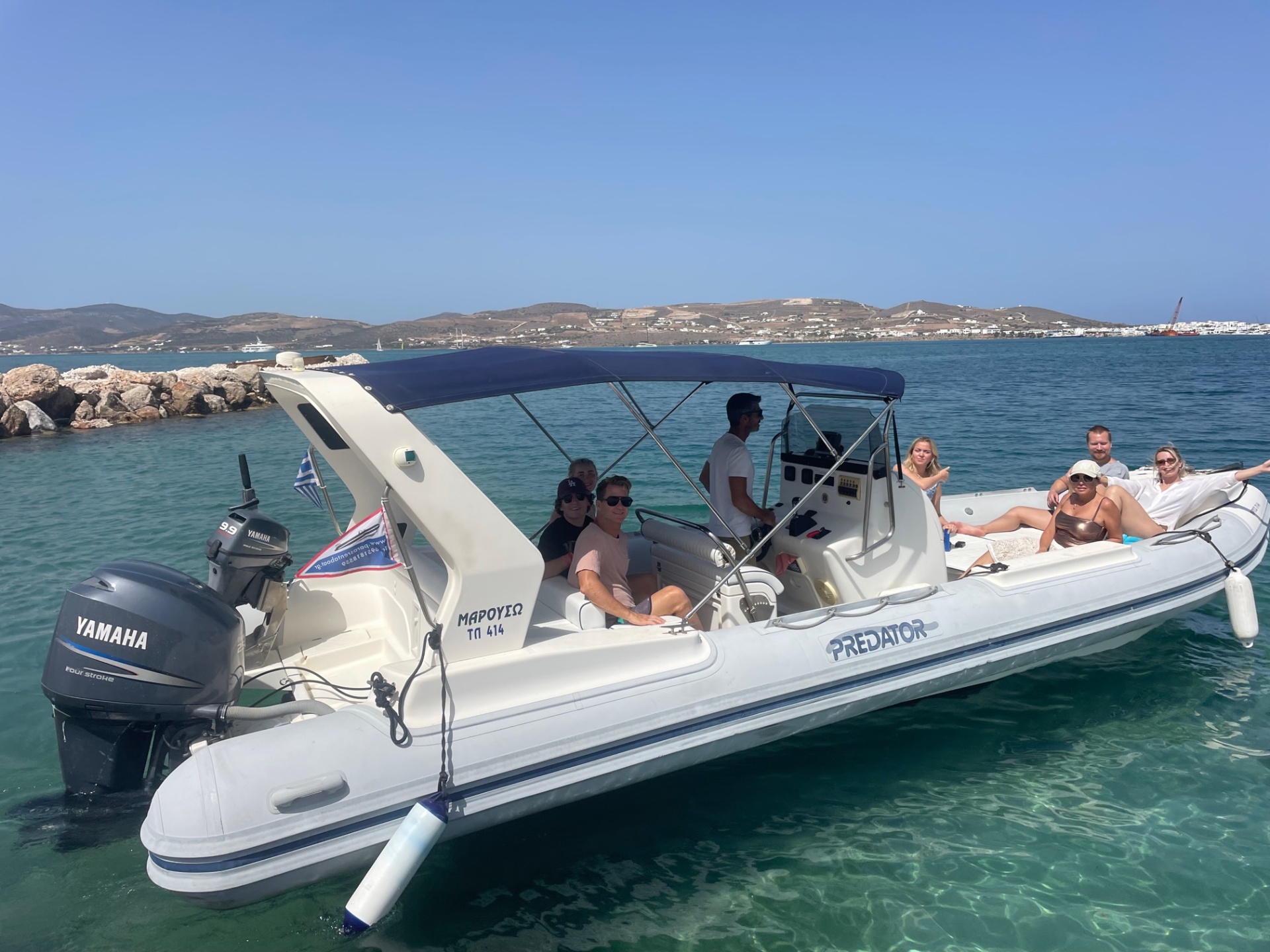 Predator RIB — ΜΑΡΟΥΣΩ — boat rental with skipper in Paros, Pounta port
